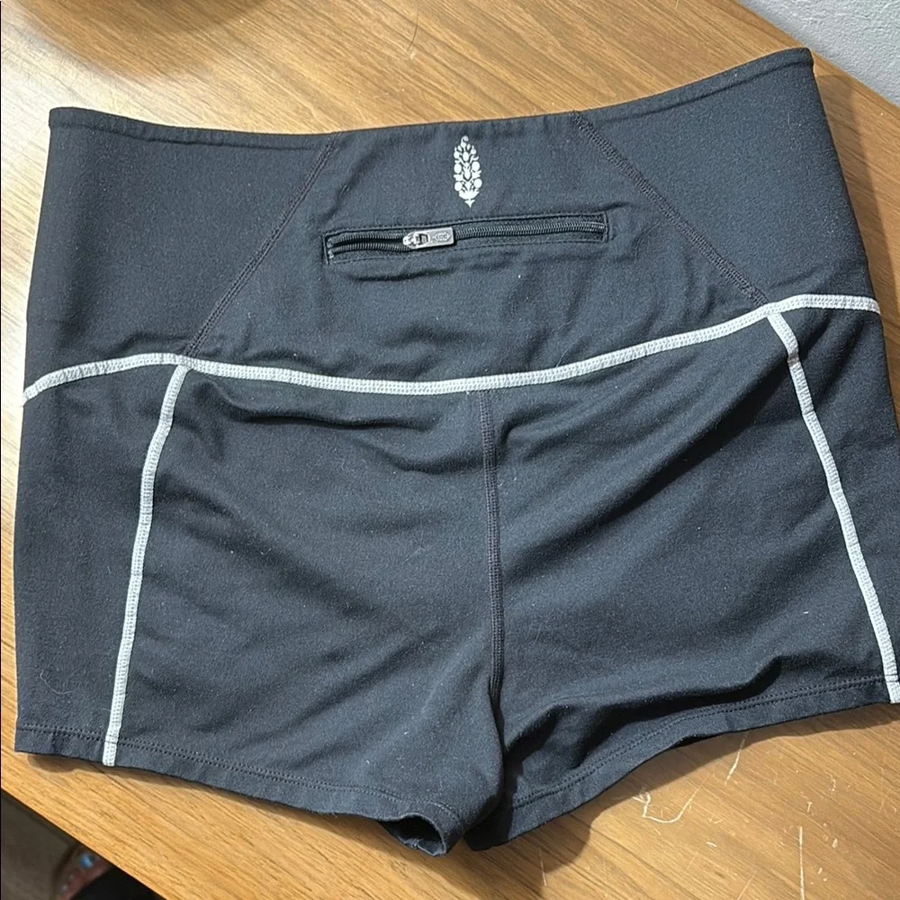 FP Movement Black and White Yoga Shorts - Picture 2 of 3